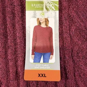 Legendary Outfitters Women's XXL Cozy Cable Sweater Red